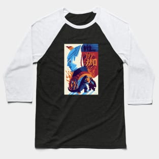 Godzilla vs Megalodon Baseball T-Shirt